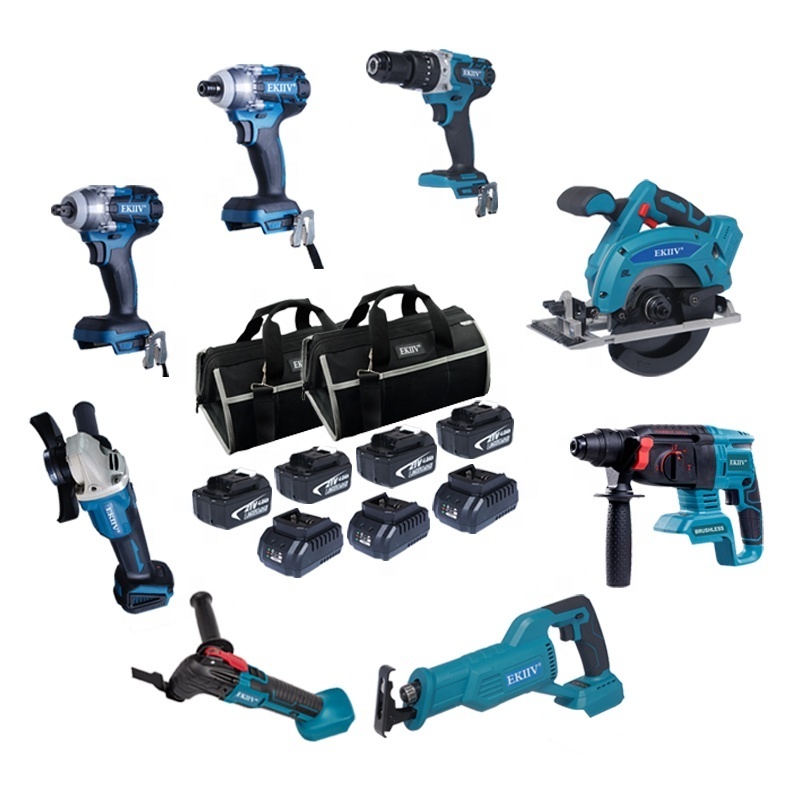 EKIIV Power Tools N in one wholesale Industrial 4.0Ah 5.0Ah 6.0ah 18V 21V cordless tool kits power tool combo kits