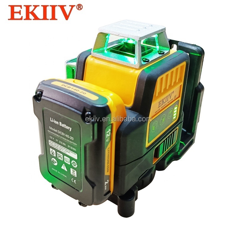 EKIIV High Quality 4D 3d 12lines 16 Lines Green Line Laser Level For Ground Leveling With Magnetic Support With Remote Control