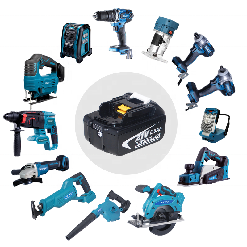 EKIIV complete set of cordless drill power 13-tools 18v 21v Lithium-Ion battery for power craft cordless drill 18v