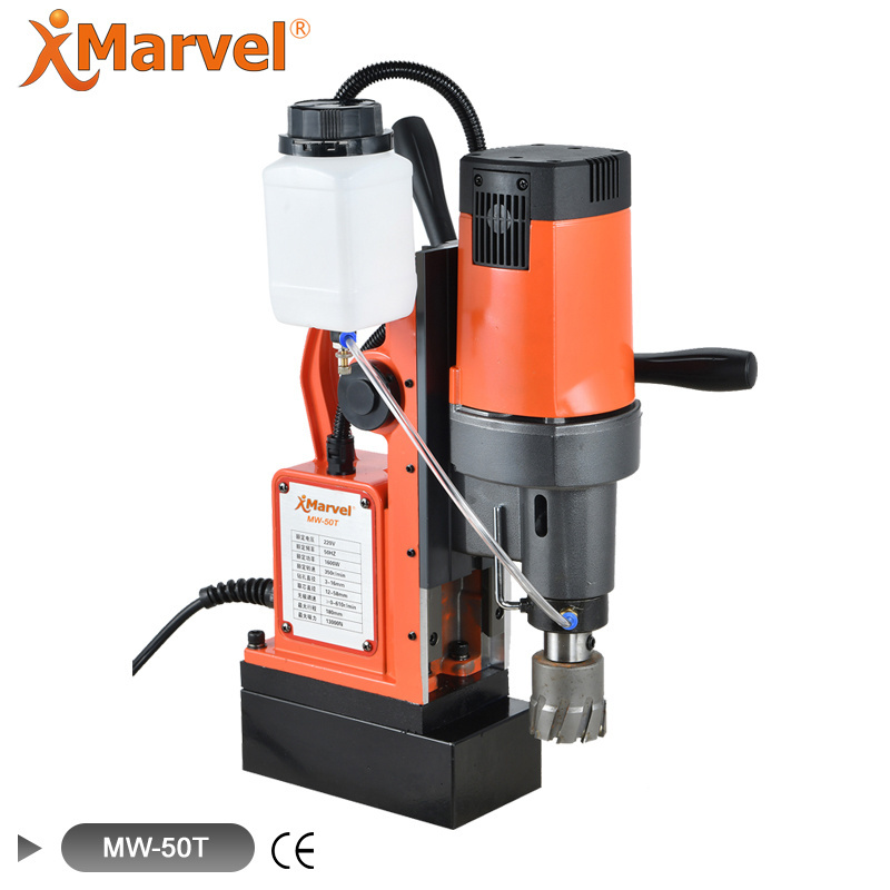 MW-50T 50mm high speed steel twist drill upright iron plate magnetic drilling machine