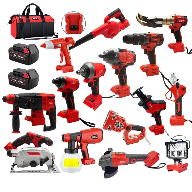 EKIIV Wholesale Ready Stock OEM Support 18v Cordless Electric Power Tools Cordless Drill Power Tools sets combo kit