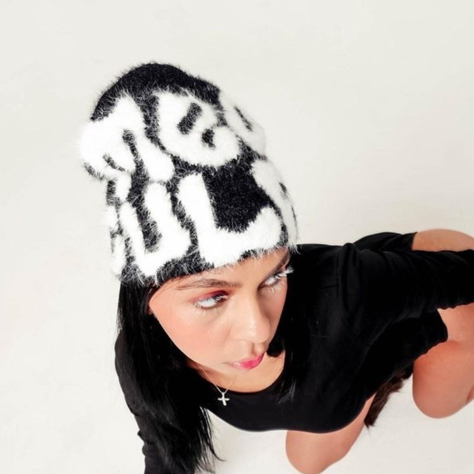 Custom With Logo Y2K Beenies Acrylic High Quality Knit Premium Cashmere Wool Mea Culpa Jacquard Mohair Beanie