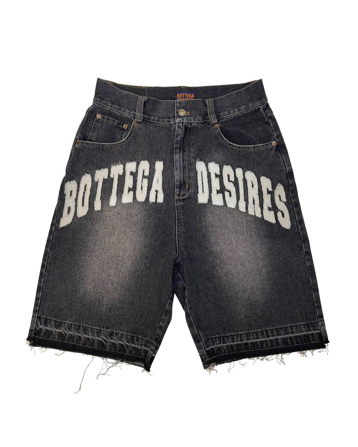 Custom Patch Embroidery Casual Streetwear Distressed Acid Wash  Jeans Shorts Vintage Y2k Graphic Denim Shorts Men