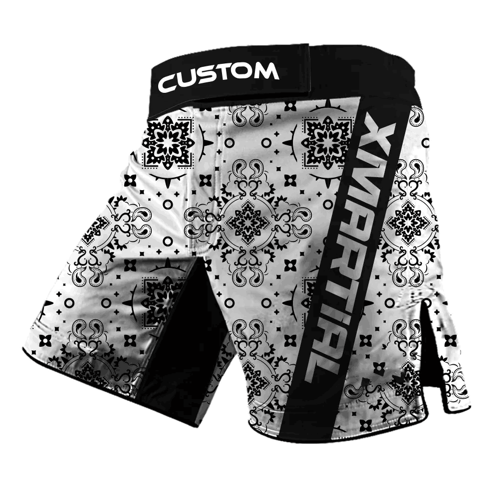 Custom Design Wholesale  Your Own With  Men Slits Fabric For  Sublimation Printed UFC MMA 100% Polyester Fighting Shorts