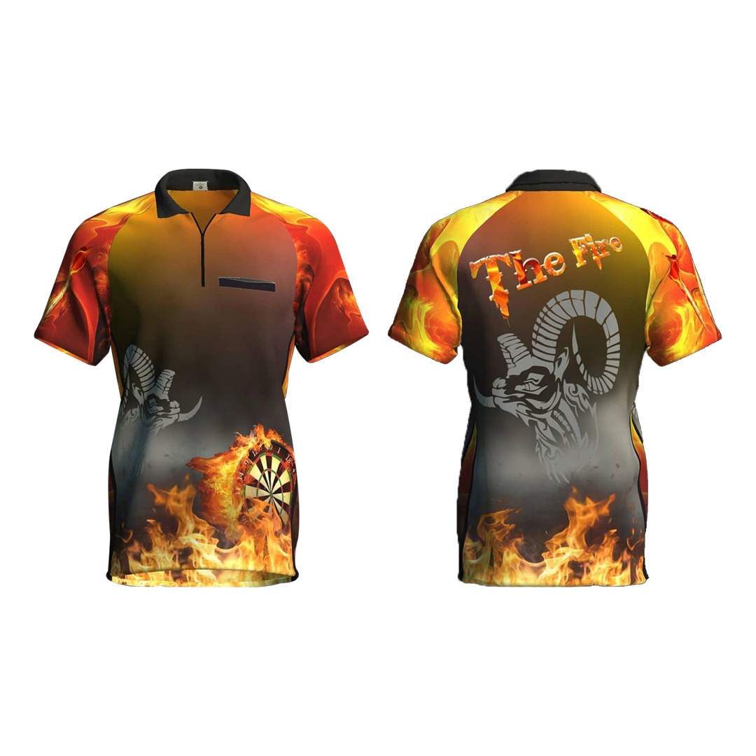 custom logo dart polo yuanzhen sublimation print jersey polyester zipper design your own gedruckt for team bedrucken darts shirt