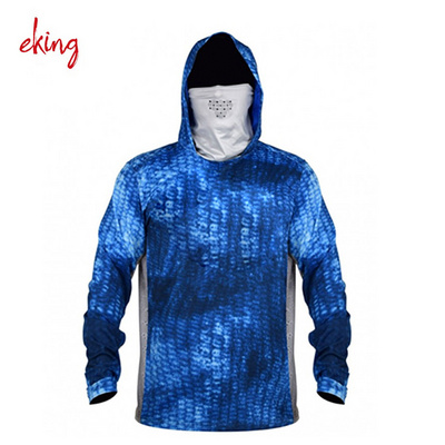 Custom wholesale sublimation fishing jersey uv protection tournament long sleeve men fishing hoodie quick dry fishing shirts