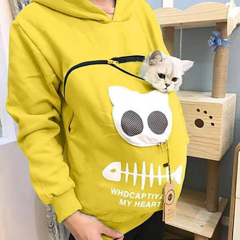 custom zip up Cat Lovers Hoodie Women Kangaroo Cuddle Pouch Pocket Sweatshirt animal lovers Sweatshirt pet carrier Hoodie