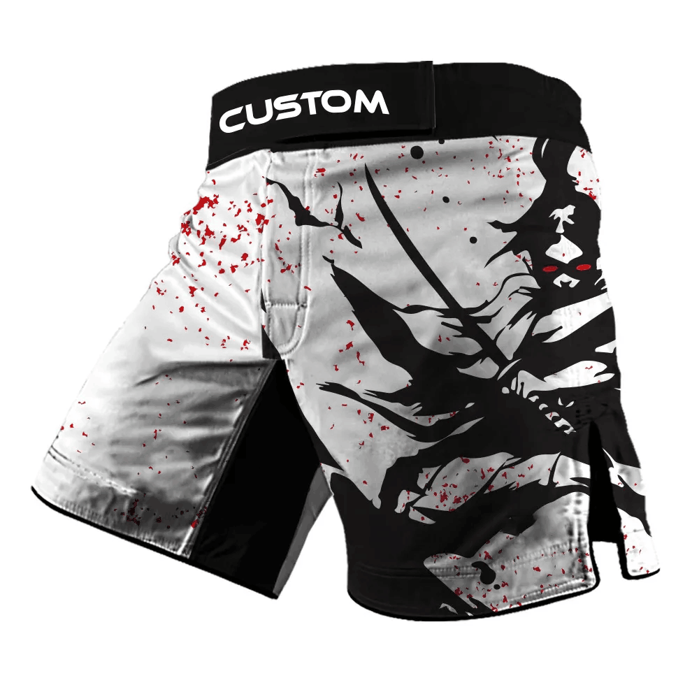 Custom Design Wholesale  Your Own With  Men Slits Fabric For  Sublimation Printed UFC MMA 100% Polyester Fighting Shorts