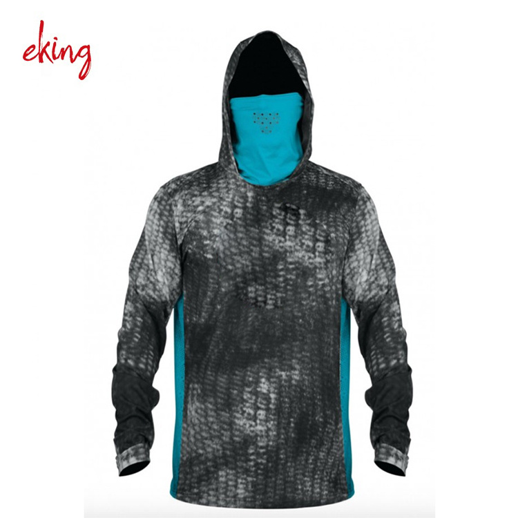 Custom wholesale sublimation fishing jersey uv protection tournament long sleeve men fishing hoodie quick dry fishing shirts