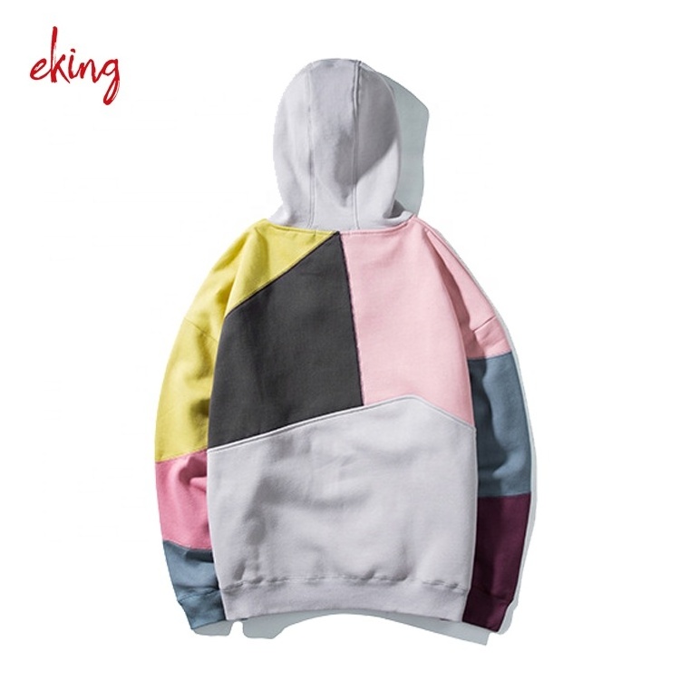 100% cotton sweatshirt different color block hoodies with hood