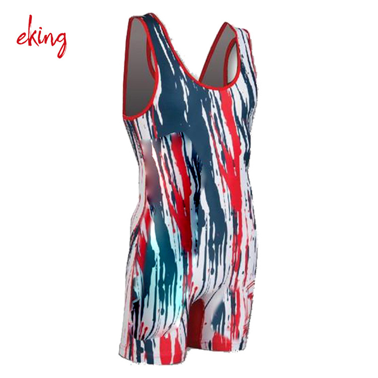 Factory OEM cheap custom wrestling singlets 100% polyester singlets