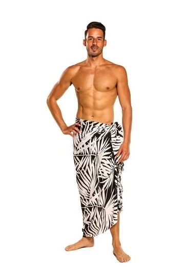 Custom logo design summer fashion beachwear pareo floral printed beach lavalava hawaiian sarong for men