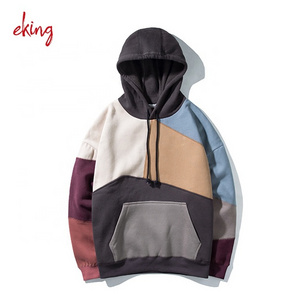 100% cotton sweatshirt different color block hoodies with hood