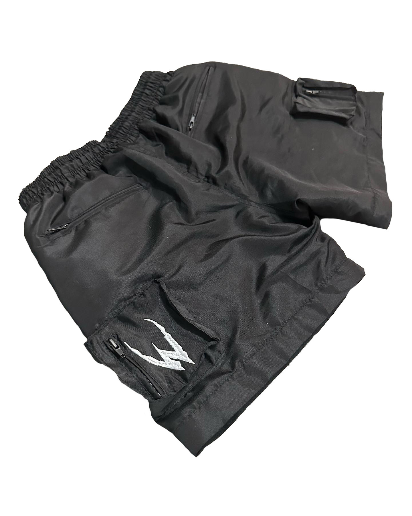 Custom Men Pocket Polyester Embroidery Baggy Streetwear Drawstring  Cargo Summer Nylon Shorts