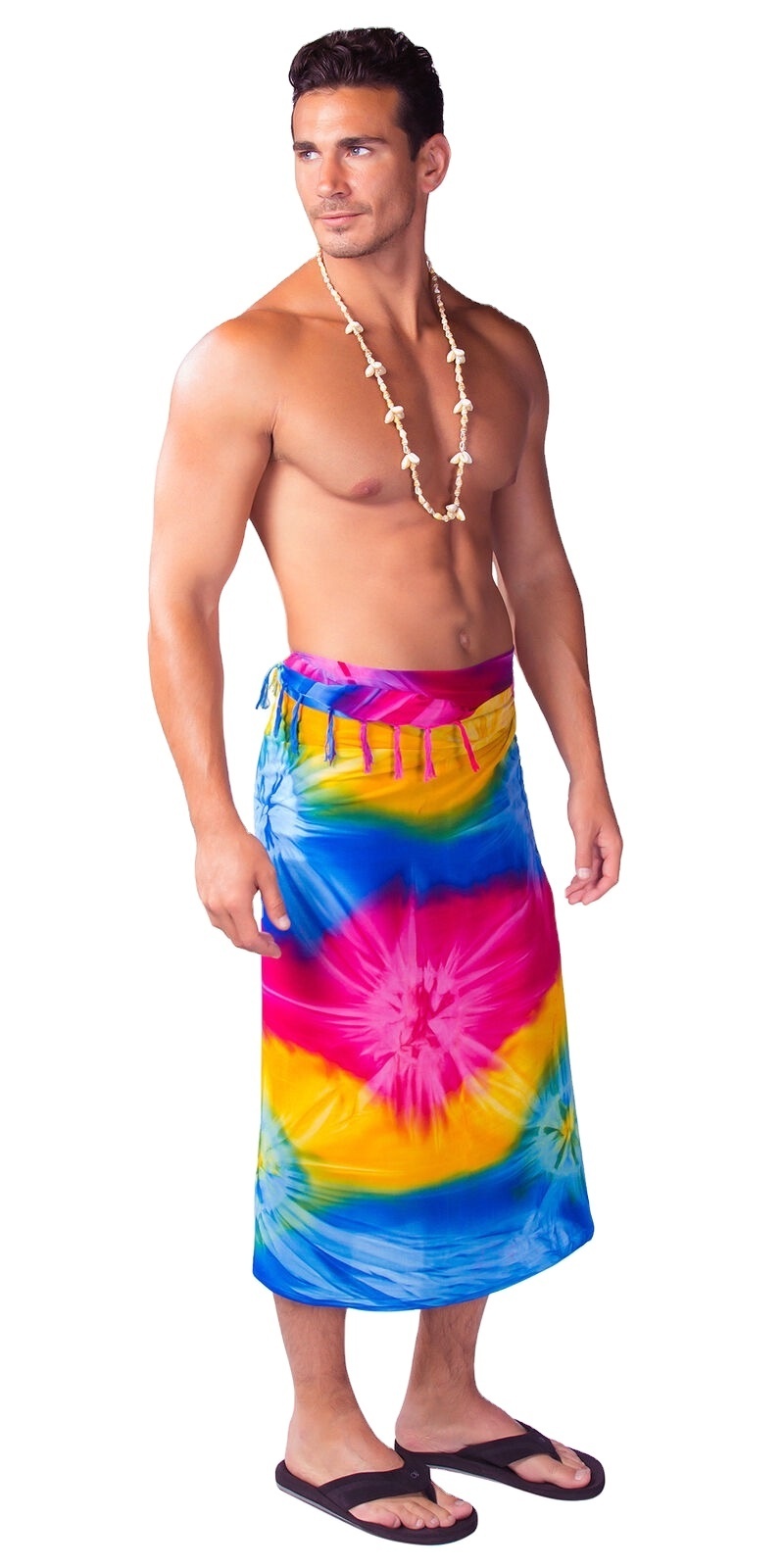 Custom logo design summer fashion beachwear pareo floral printed beach lavalava hawaiian sarong for men