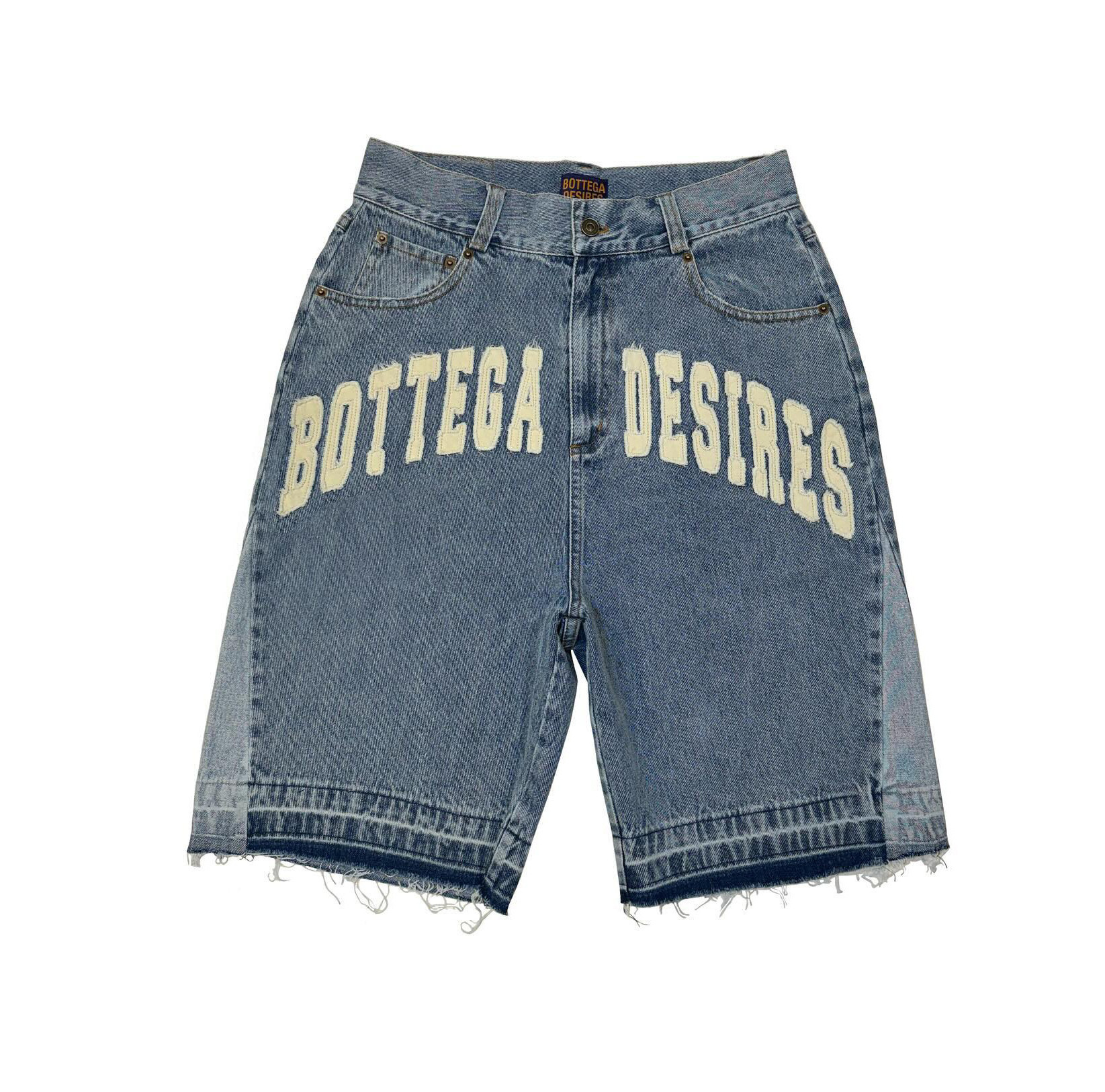 Custom Patch Embroidery Casual Streetwear Distressed Acid Wash  Jeans Shorts Vintage Y2k Graphic Denim Shorts Men