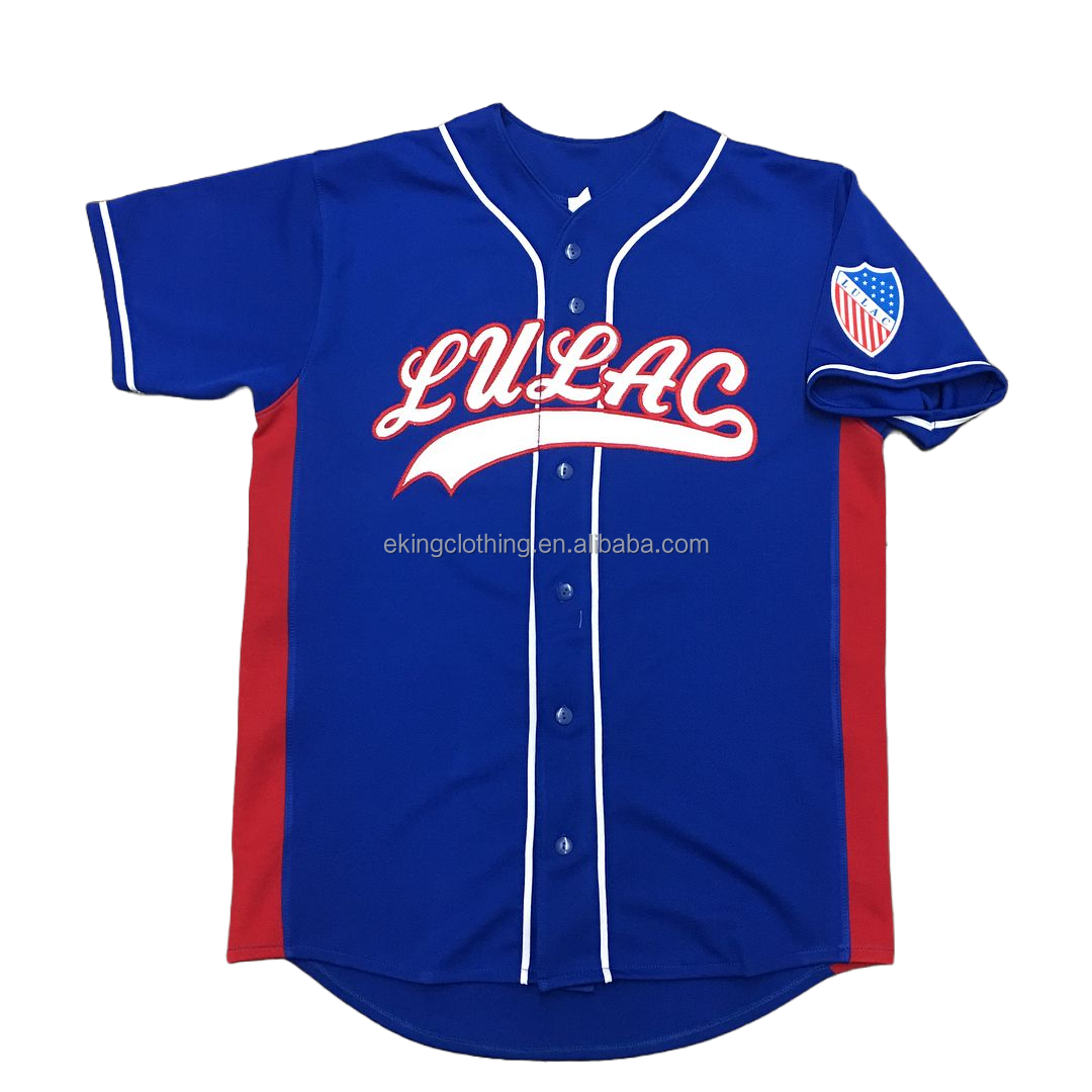 Custom Mexico Sublimation Printing Cotton Quick Dry Mesh Throwback Baseball Button Baseball Jersey Stitched