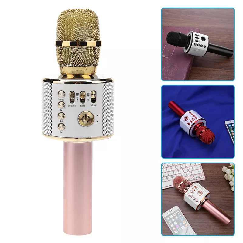 Factory Karaoke Mic Studio Recording Music Handheld Q37 Professional USB Kid Portable Wireless Karaoke Microphone Speaker