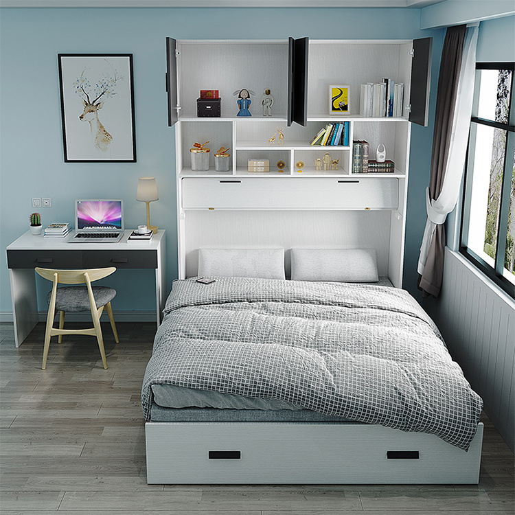 Ekintop modern bedroom furniture tatami box bed frames king size wood single bed with storage