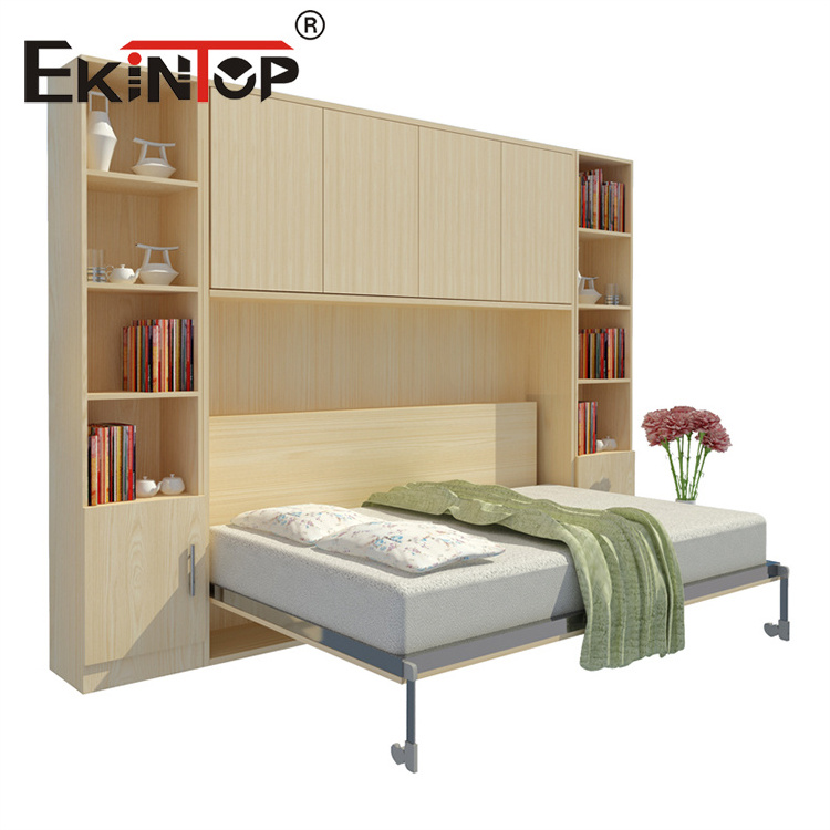 Ekintop space saving bedroom furniture queen size murphy bed vertical rotating