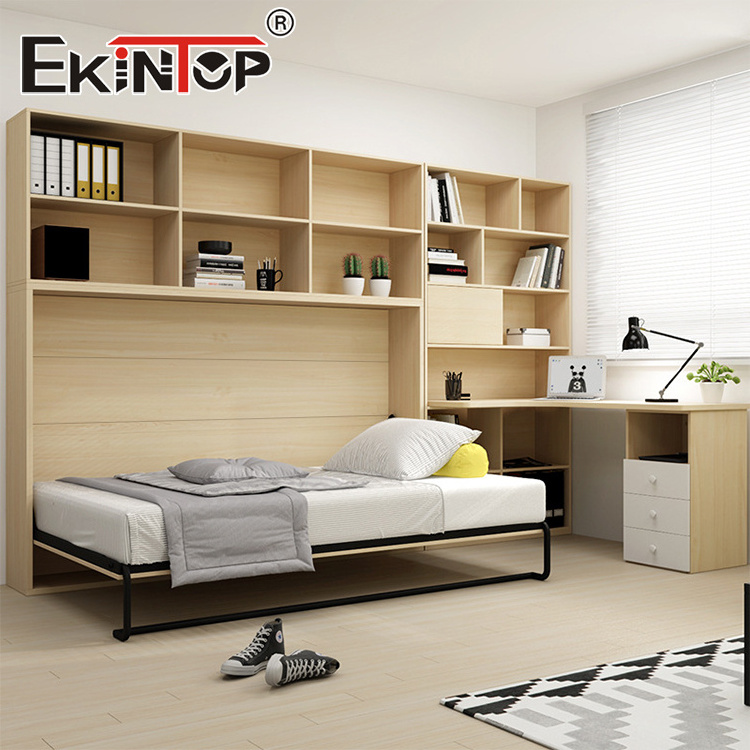 Ekintop space saving bedroom furniture queen size murphy bed vertical rotating