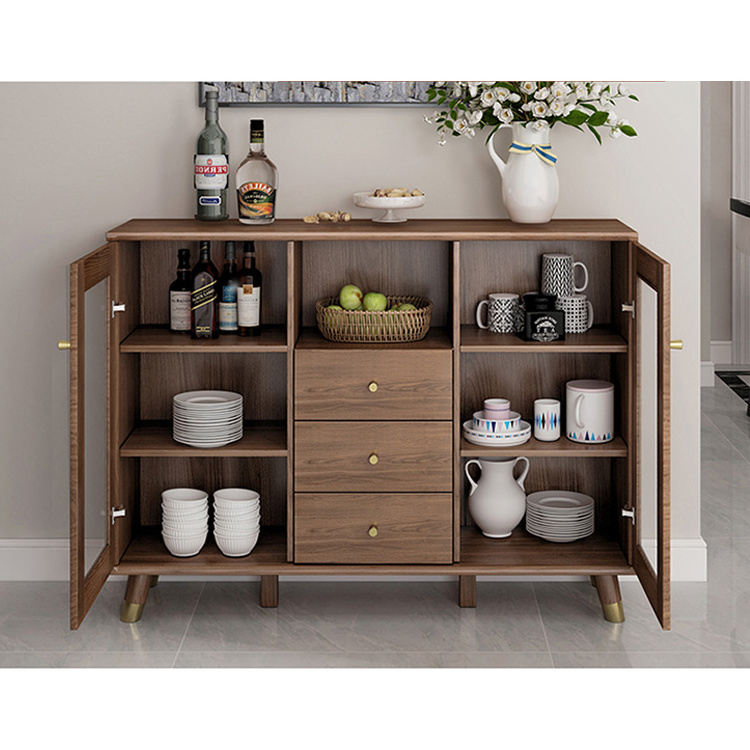 Ekintop modular living room cabinets dining set vintage sideboard table credenza sideboard buffet solid wood kitchen cabinet