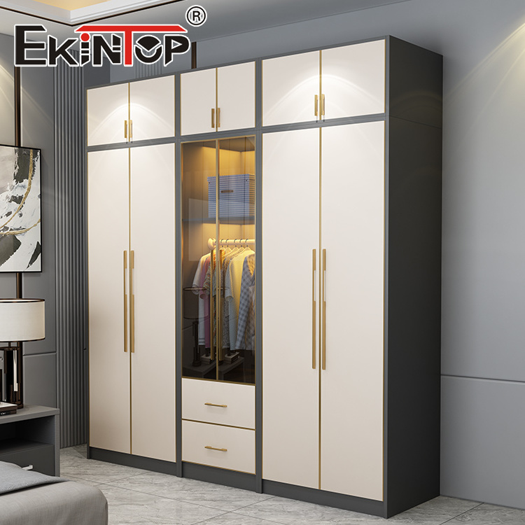 Ekintop modern bedroom furniture french wardrobe built in closet