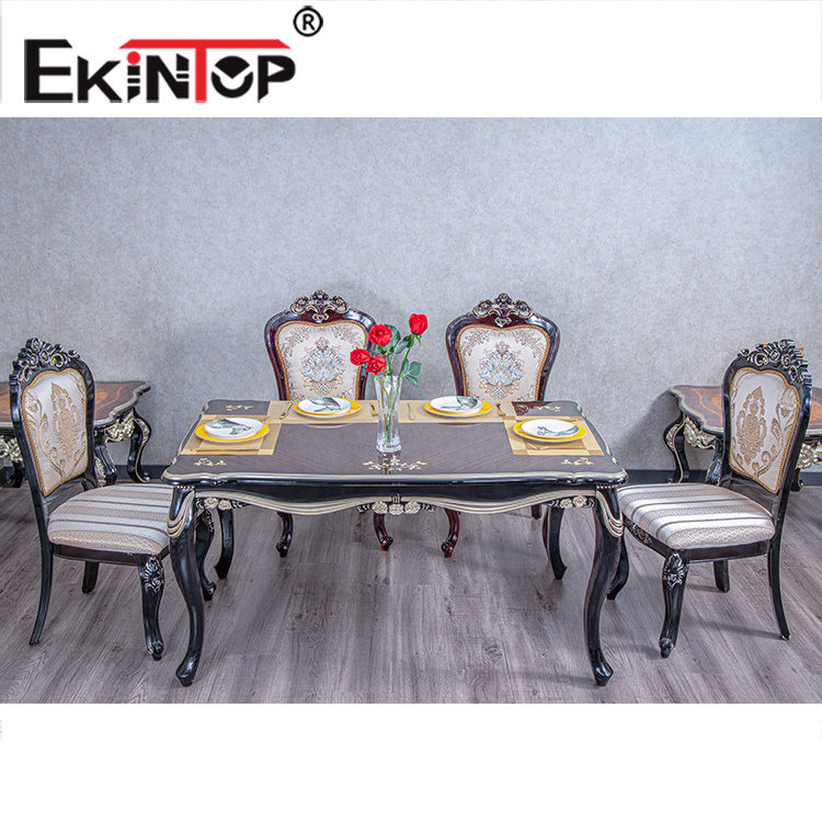 Ekintop popular modern dining table set wooden pictures of dining table chair