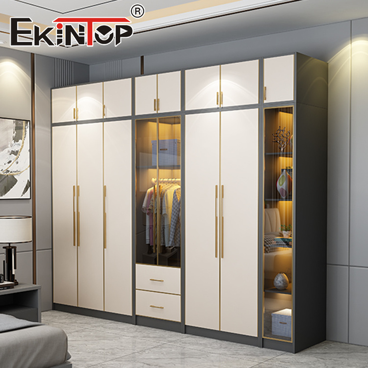 Ekintop modern bedroom furniture french wardrobe built in closet