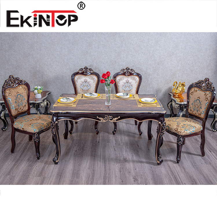 Ekintop popular modern dining table set wooden pictures of dining table chair