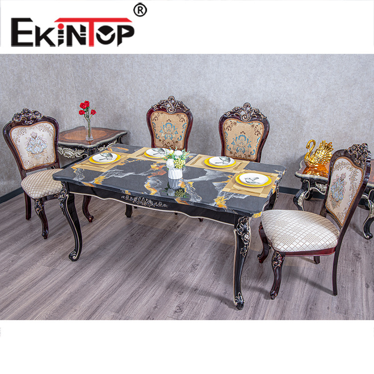 Ekintop popular modern dining table set wooden pictures of dining table chair