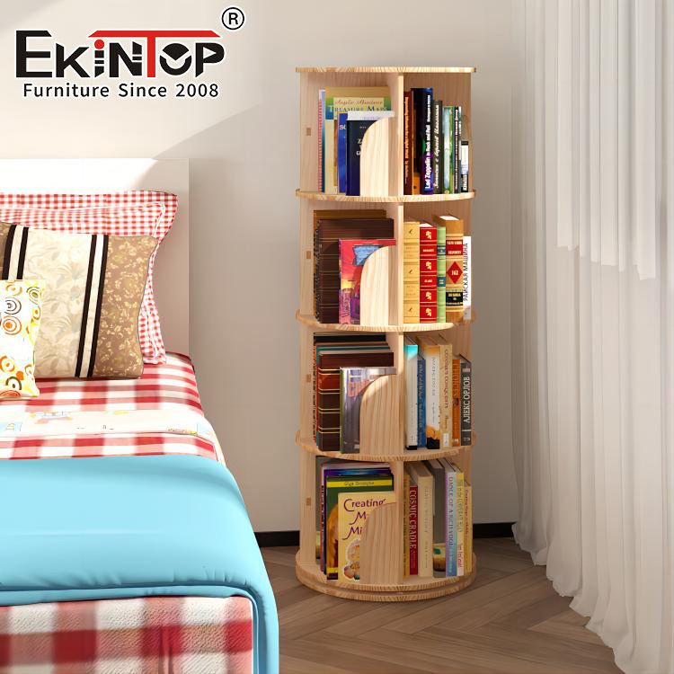 Ekintop rotatable 360 rotating bookshelf kids plastic round bookshelves children rotating bookshelf