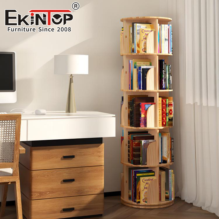 Ekintop rotatable 360 rotating bookshelf kids plastic round bookshelves children rotating bookshelf