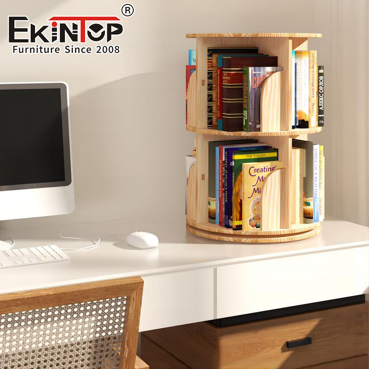 Ekintop rotatable 360 rotating bookshelf kids plastic round bookshelves children rotating bookshelf