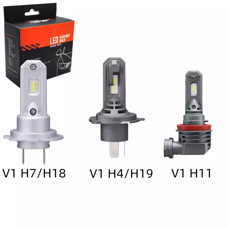 V1 Fanless Car Light Bulb Fog Light All In One Led Head Lamp H8 H9 H10 H11 HB3 HB4 Led Headlight Bulb