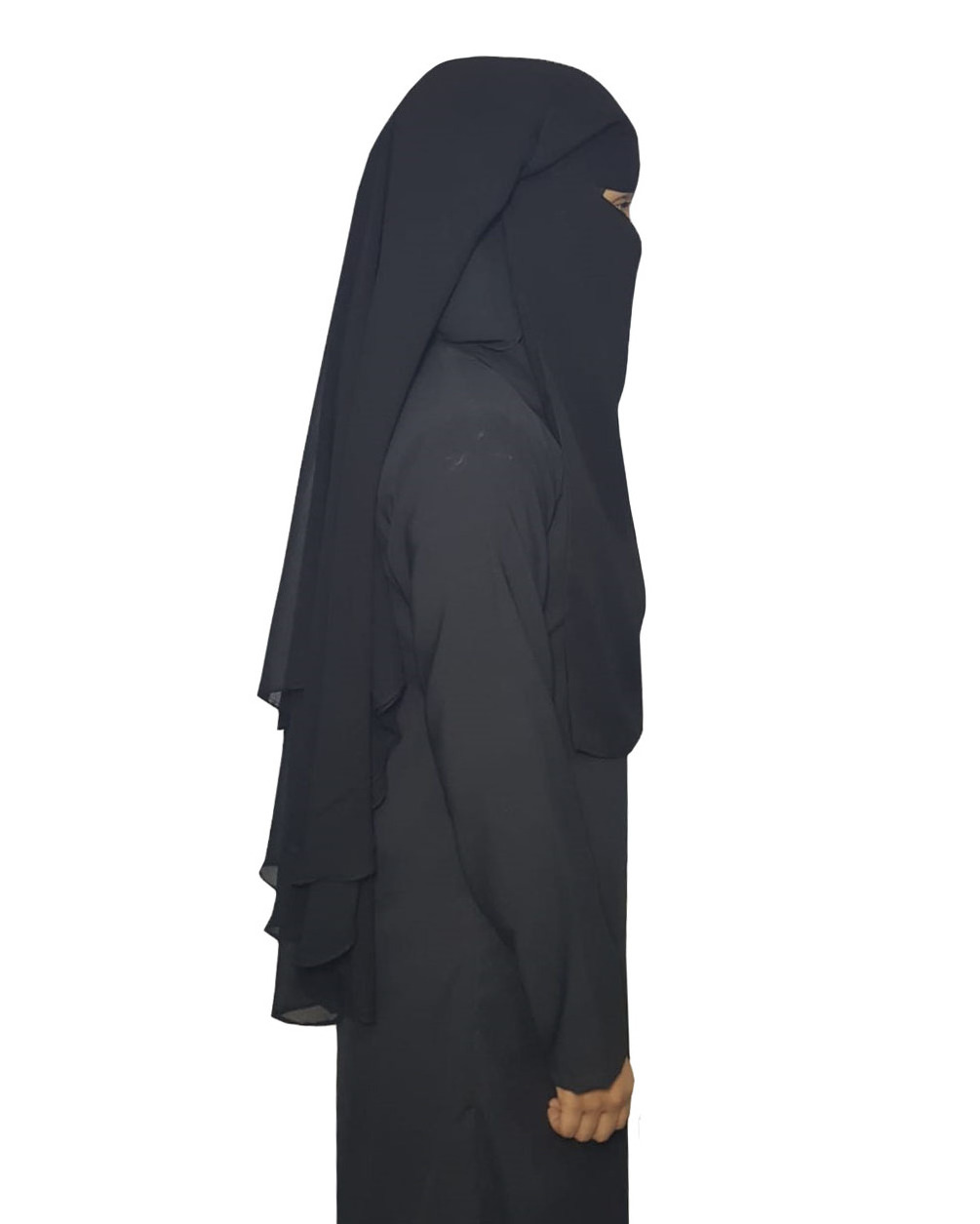 3 Layer Short Niqab for Muslim Women Islamic Clothing Three Layered Nose Piece Niqab Face Veil Burqa Flap Naqab Hijab