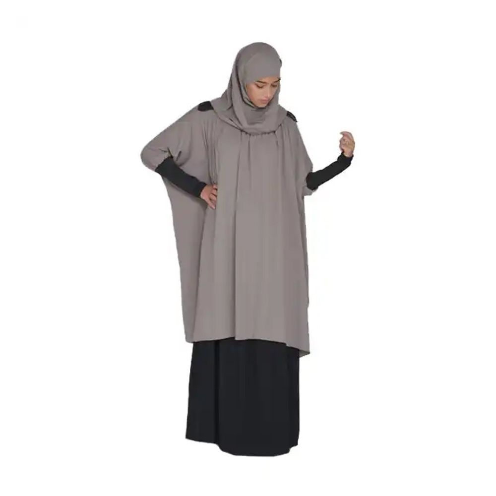 Best Quality Long Hijab with Black Skirt Two Piece Integrated Scarf Women Wool Peach Adults