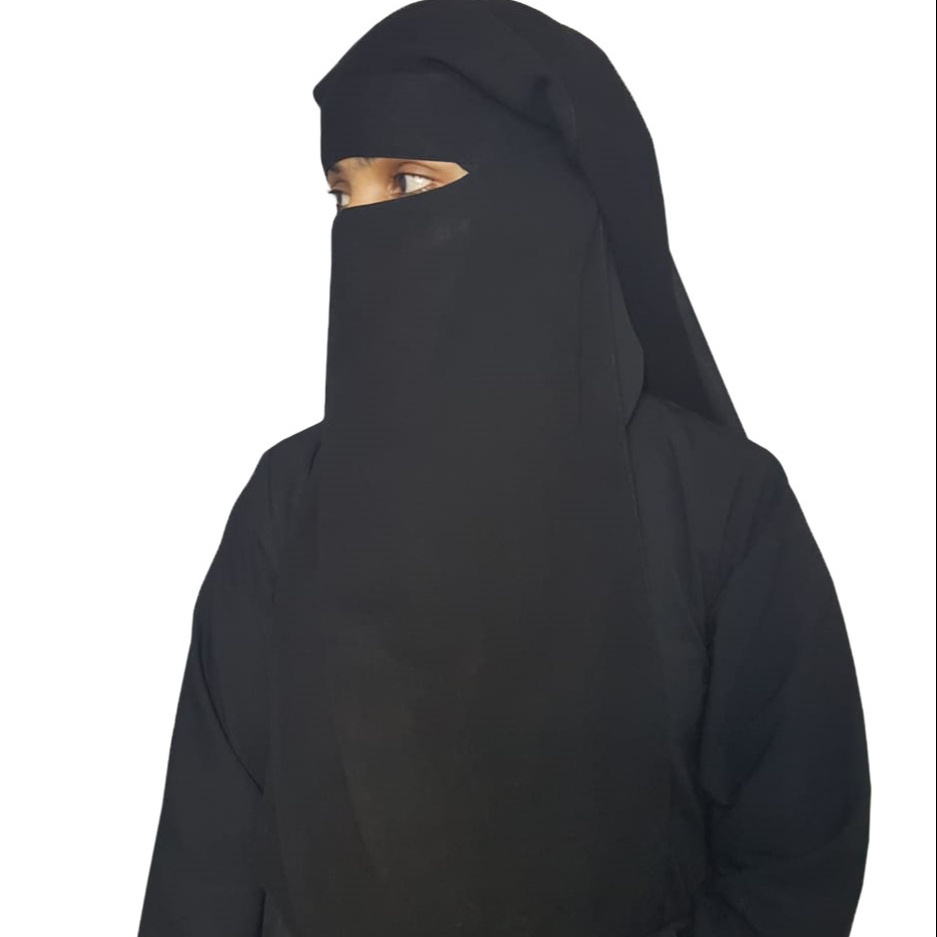 3 Layer Short Niqab for Muslim Women Islamic Clothing Three Layered Nose Piece Niqab Face Veil Burqa Flap Naqab Hijab