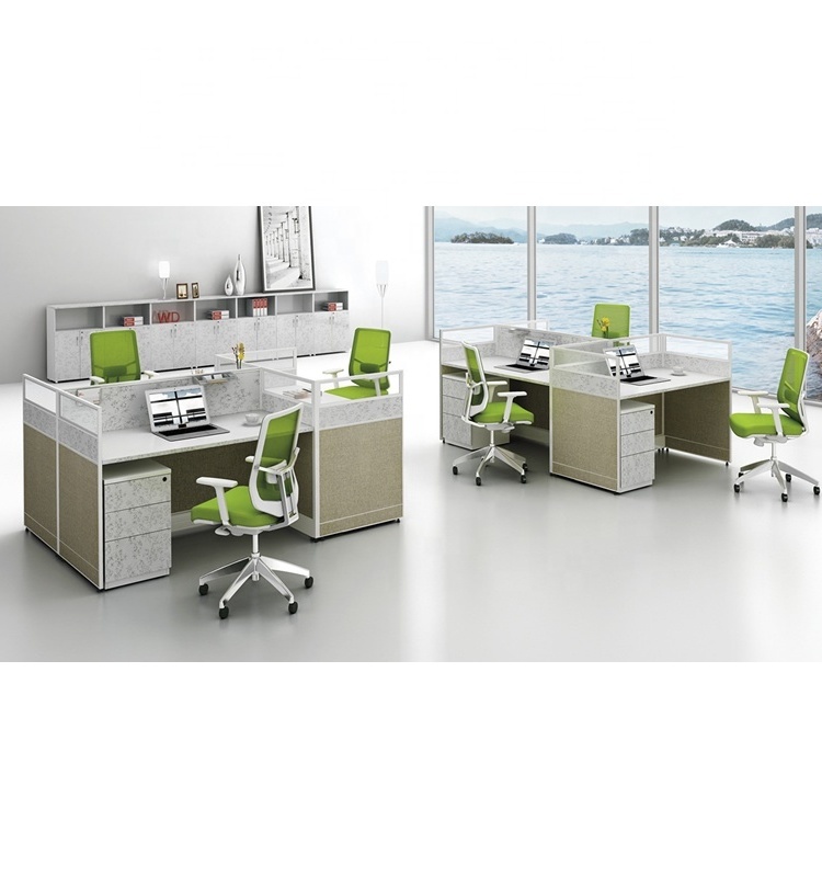 ekonglong custom 4 seater office workstation cubicle custom 4 person office glass partition wall