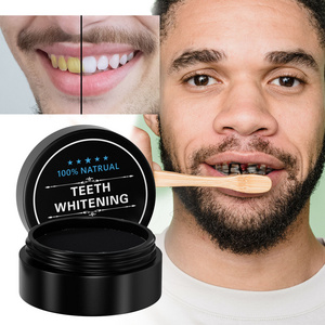 Private label 100% natural organic mint white teeth activated charcoal teeth whitening powder