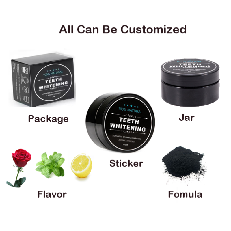 Nice Price Charcoal Activated Carbon Bentonite Clay Peppermint Oil Teeth Whitening Powder For Daily Use Private Logo