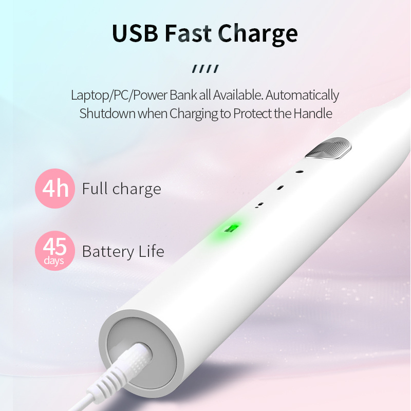 cheapest mini powsmart silent electric toothbrush sonic with wireless charge portable sustainable charge ipx7 waterproof