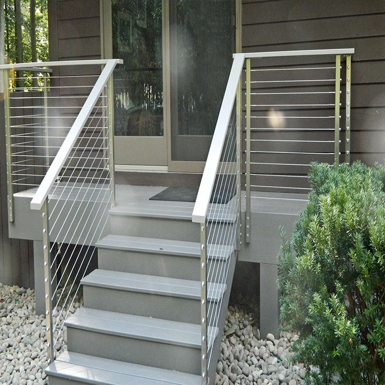 EKOO wholesale price railing stainless steel stair deck rod railing balustrade cable railing systems