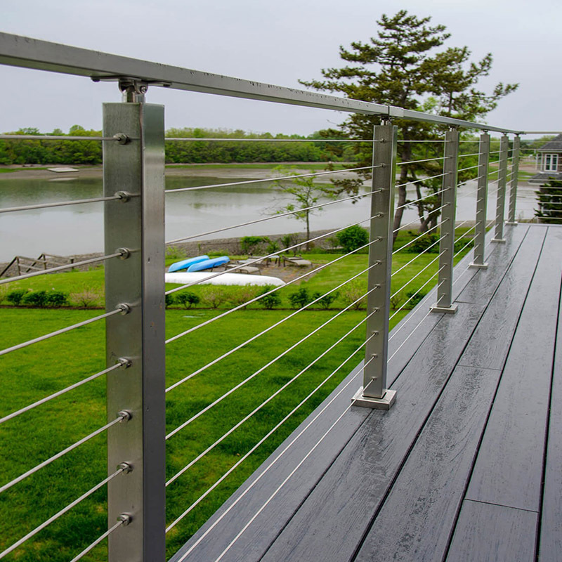 EKOO Satin Stainless Color Quickly Cable Railing Easy to Install Deck Balcony Black Cable Railing Balustrade