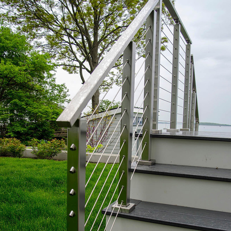 EKOO Satin Stainless Color Quickly Cable Railing Easy to Install Deck Balcony Black Cable Railing Balustrade