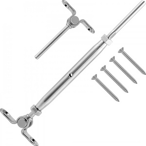 EKOO Cable Railing Kit 1/8" Swage Toggle Turnbuckle Tensioner Terminal T316 Stainless Steel for Wood Post