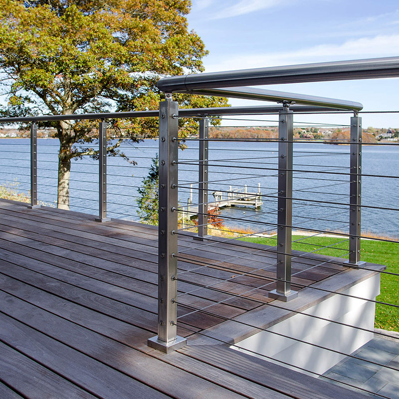 EKOO Satin Stainless Color Quickly Cable Railing Easy to Install Deck Balcony Black Cable Railing Balustrade