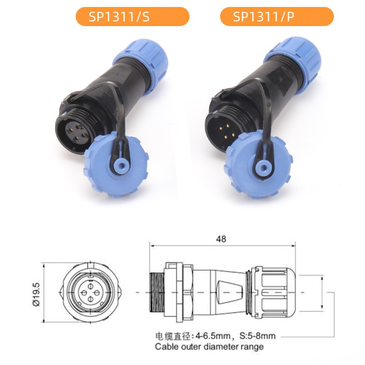 SP13 Aviation connector SP1310 SP1312 IP68 Waterproof round wire connector