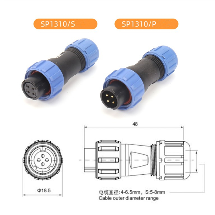 SP13 Aviation connector SP1310 SP1312 IP68 Waterproof round wire connector