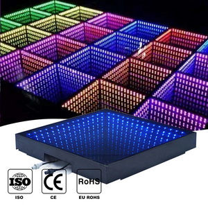 magnetic light 3d white black starlit dancing tile interactive infinity mirror video led dance floor